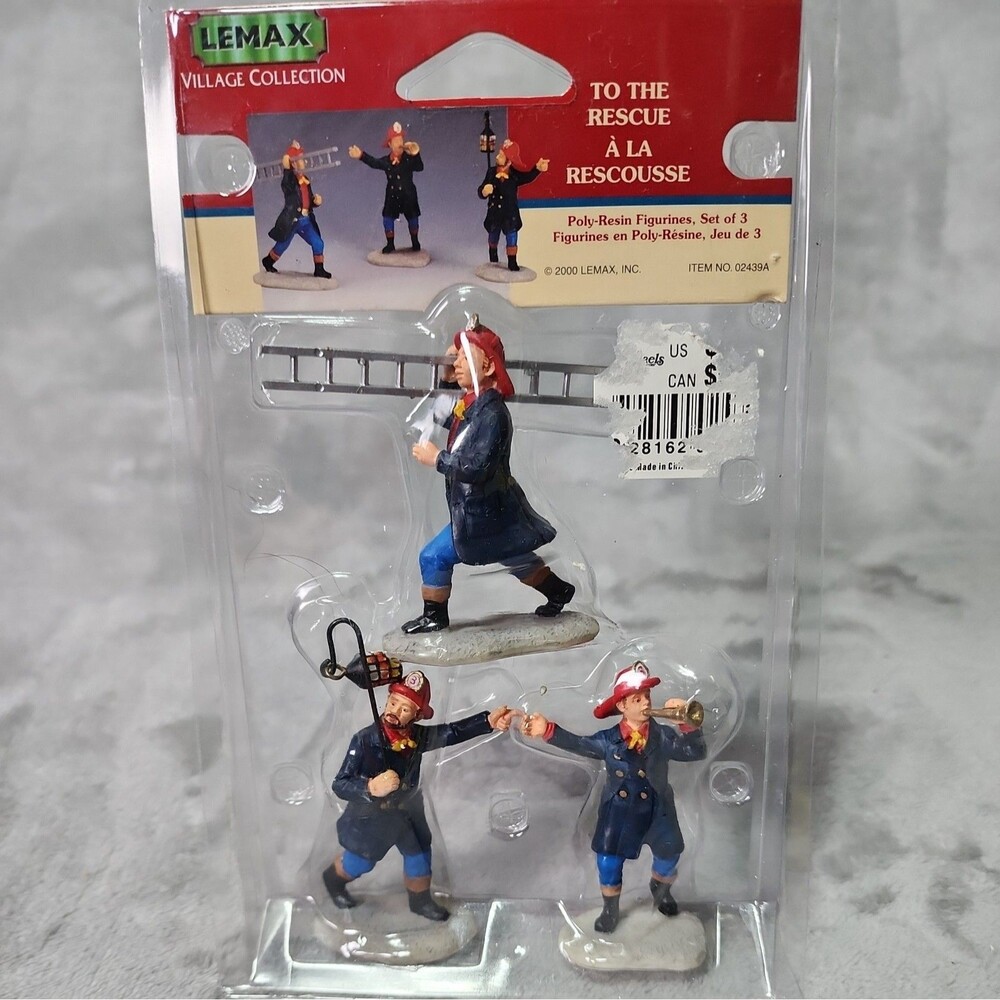 Lemax "To The Rescue" Set of 3 Fireman Figurines 3" Tall Each